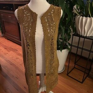 Design Lab Lord & Taylor Camel Brown Vest